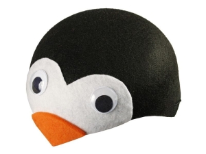 CZAPKA PINGWIN RUCHOME OCZY CZARNA