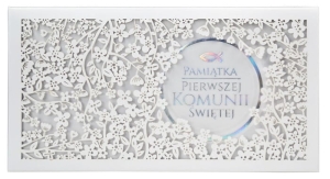 KARTKA KOMUNIA PAMIĄTKA I KOMUNII ŚWIĘTEJ 22x11cm 1szt