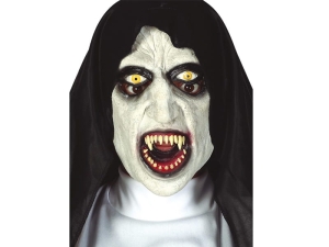 MASKA ZAKONNICA WAMPIR Z KAPTUREM BIAŁA