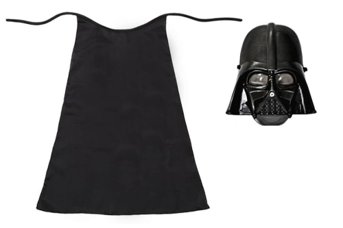 ZESTAW DARTH VADER STAR WARS CZARNY PELERYNA 90cm 2el