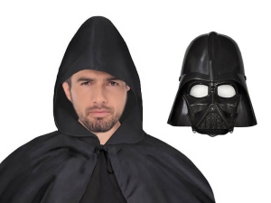 ZESTAW DARTH VADER STAR WARS CZARNY PELERYNA 132cm 2el
