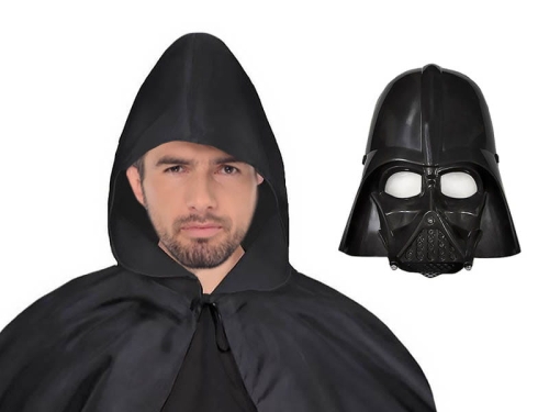ZESTAW DARTH VADER STAR WARS CZARNY PELERYNA 132cm 2el