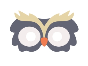 MASKA SOWA FILCOWA SZARA