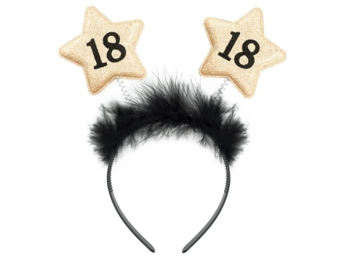 OPASKA 18 URODZINY GWIAZDKI CZARNO-ZŁOTA