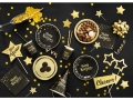 SERWETKI HAPPY NEW YEAR GWIAZDKI CZARNE 10szt