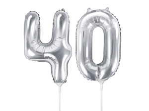 BALONY 40 SREBRNE 14'' 35cm 2szt
