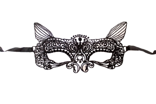 MASKA AŻUROWA KOT CZARNA H