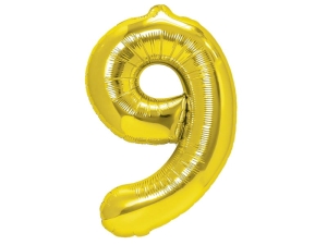 BALON PARTY PAL CYFRA 9 ZŁOTY 28'' 70cm