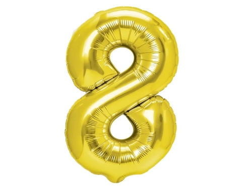BALON CYFRA 8 ZŁOTY 28'' 70cm