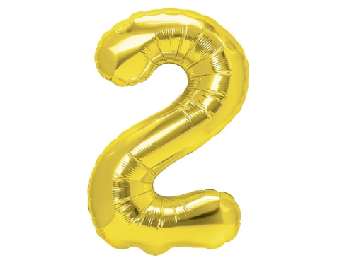 BALON CYFRA 2 ZŁOTY 28'' 70cm