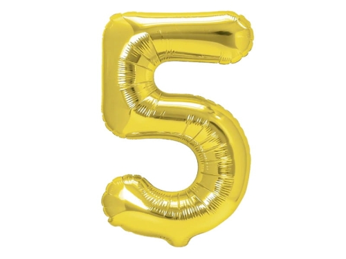 BALON CYFRA 5 ZŁOTY 28'' 70cm