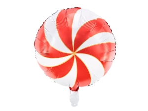 BALON PARTY DECO LIZAK OKRĄGŁY BIAŁO-CZERWONY 14'' 35cm