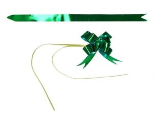 WSTĄŻKA ŚCIĄGANA METALIZOWANA ZIELONA 2,5cm 1szt.