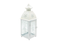 LAMPION ŚNIEŻYNKA METALOWY BROKAT BIAŁY 32cm