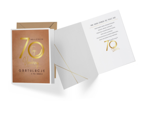 KARTKA 70 URODZINY GRATULACJE BRĄZOWA 14x19cm