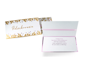 KARTKA PODZIĘKOWANIA LISTKI BIAŁA 22x13cm