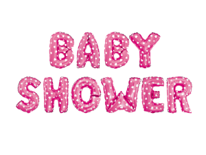 BALON PARTY PAL NAPIS BABY SHOWER SERDUSZKA RÓŻOWY 16'' 40cm