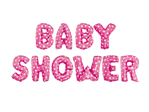BALON NAPIS BABY SHOWER SERDUSZKA RÓŻOWY 18'' 46cm