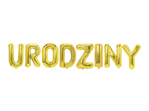 BALON NAPIS URODZINY ZŁOTY 16'' 40cm