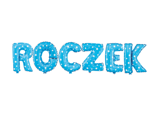 BALON NAPIS ROCZEK GWIAZDKI NIEBIESKI 16'' 40cm