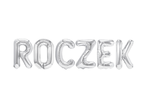BALON NAPIS ROCZEK SREBRNY 16'' 40cm