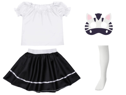 ZESTAW ZEBRA BIAŁO-CZARNY 98-110 4el