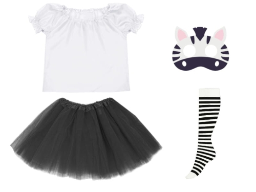 ZESTAW ZEBRA BIAŁO-CZARNY 134-140 4el