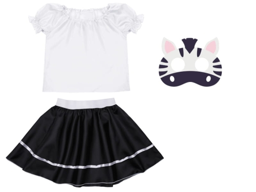 ZESTAW ZEBRA BIAŁO-CZARNY 116-128 3el