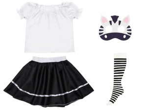 ZESTAW ZEBRA BIAŁO-CZARNY 116-128 4el