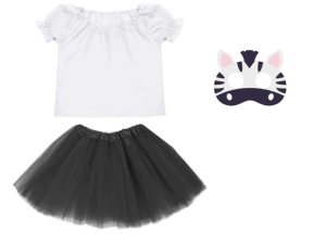 ZESTAW ZEBRA BIAŁO-CZARNY 98-110 3el