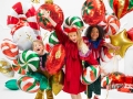 BALON LIZAK BIAŁO-ZIELONY 14'' 35cm