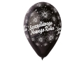 BALON METALICZNY SZCZĘŚLIWEGO NOWEGO ROKU MIX 30cm 1szt