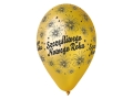 BALON METALICZNY SZCZĘŚLIWEGO NOWEGO ROKU MIX 30cm 1szt