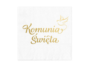 SERWETKI KOMUNIA ŚWIĘTA GOŁĄBEK BIAŁE 10szt