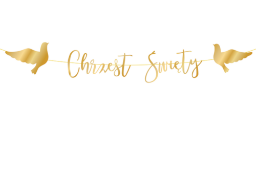 BANER CHRZEST ŚWIĘTY GOŁĄBKI ZŁOTY 1,5m