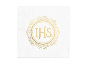 SERWETKI KOMUNIA ORNAMENT ZŁOTY 10szt.