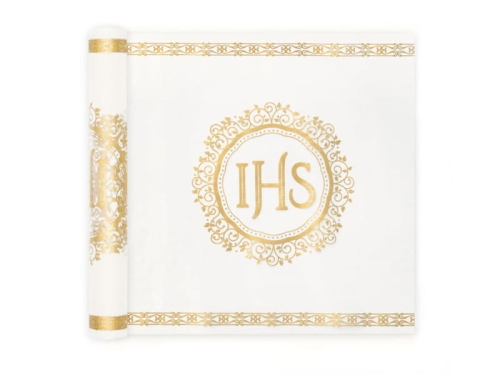 BIEŻNIK Z ORGANZY KOMUNIA IHS BIAŁY 0,3x5m