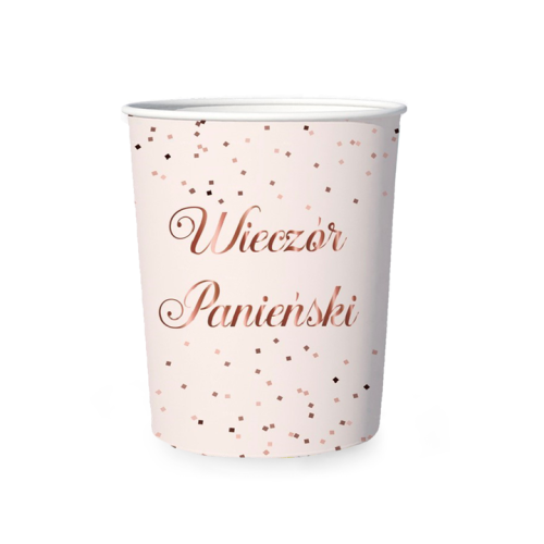KUBECZKI PAPIEROWE WIECZÓR PANIEŃSKI RÓŻOWE 220ml 6szt
