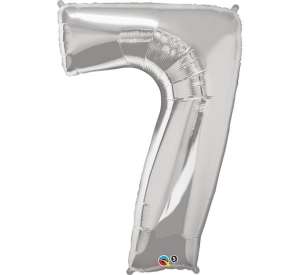 BALON QUALATEX CYFRA 7 SREBRNY 34'' 1szt