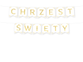 BANER CHRZEST ŚWIĘTY BIAŁO-ZŁOTY 1,6m
