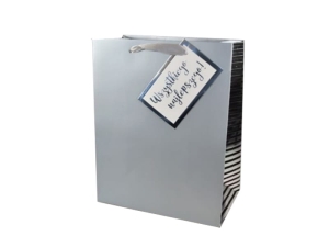 TOREBKA PREZENTOWA SREBRNA 33x46cm