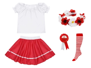 ZESTAW NARODOWY BIAŁO-CZERWONY 134-140 5el