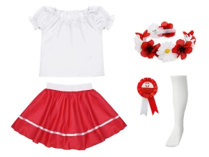 ZESTAW NARODOWY BIAŁO-CZERWONY 134-140 5el