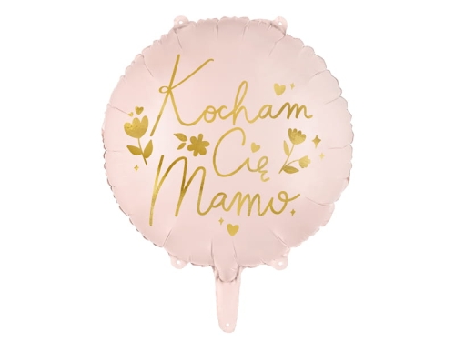 BALON KOCHAM CIĘ MAMO JASNORÓŻOWY 18'' 45cm