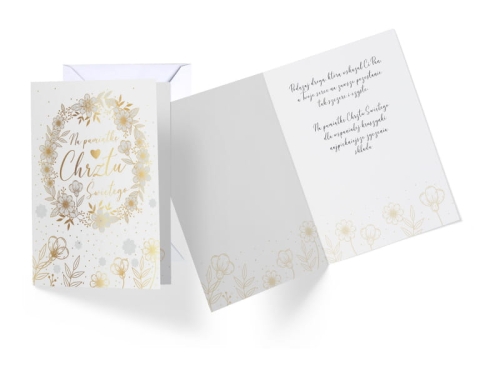 KARTKA CHRZEST NA PAMIĄTKĘ WIENIEC BIAŁA 14x19cm