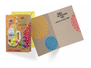 KARTKA URODZINOWA LEMONIADA BRĄZOWA 17x12cm