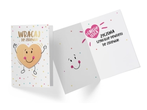 KARTKA WRACAJ DO ZDROWIA PLASTER SERCE BIAŁA 17x12cm