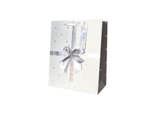 TOREBKA PREZENTOWA KOKARDA SERDUSZKA SREBRNA 13x18cm