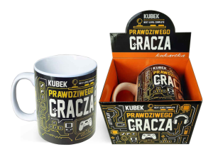 KUBEK XL PRAWDZIWY GRACZ CZARNY 700ml