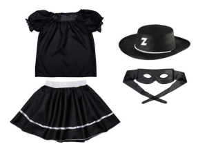 ZESTAW ZORRO CZARNY 116-128 4el